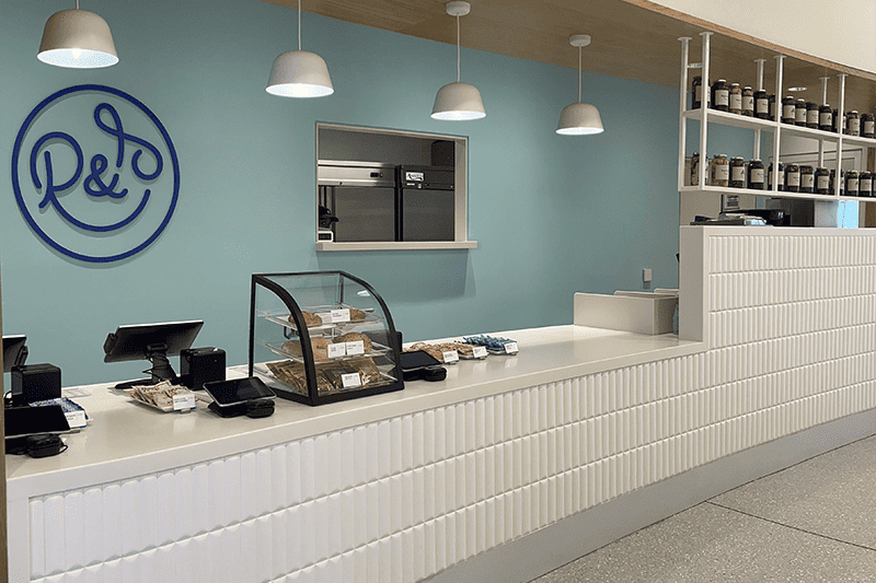 Root & Sprig storefront inside of Hospital of University of Pennsylvania – Pavilion - Philadelphia, PA