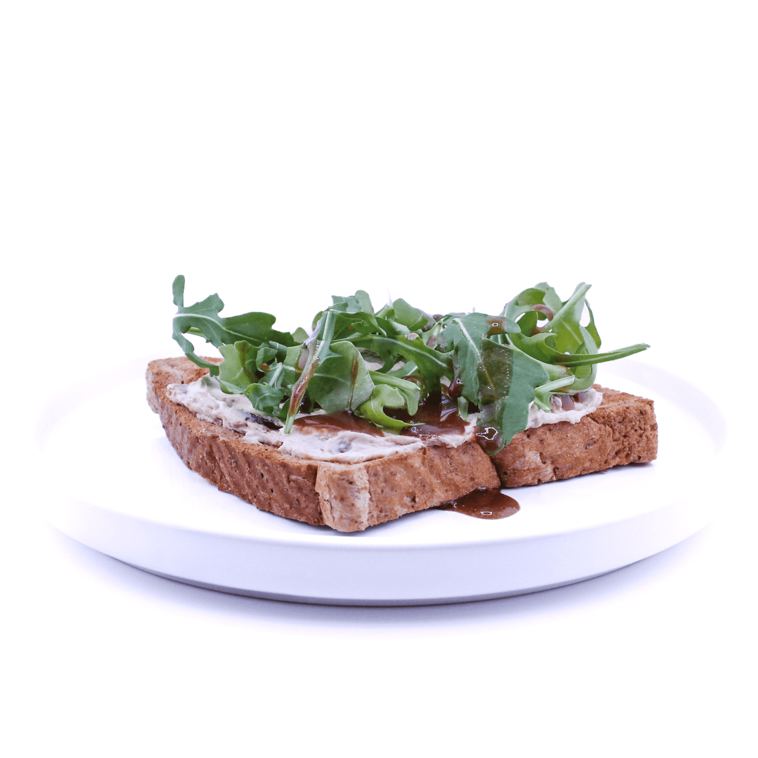 French Onion - French onion cream cheese, arugula, dressed with balsamic vinaigrette on toasted honey wheat - Vegetarian