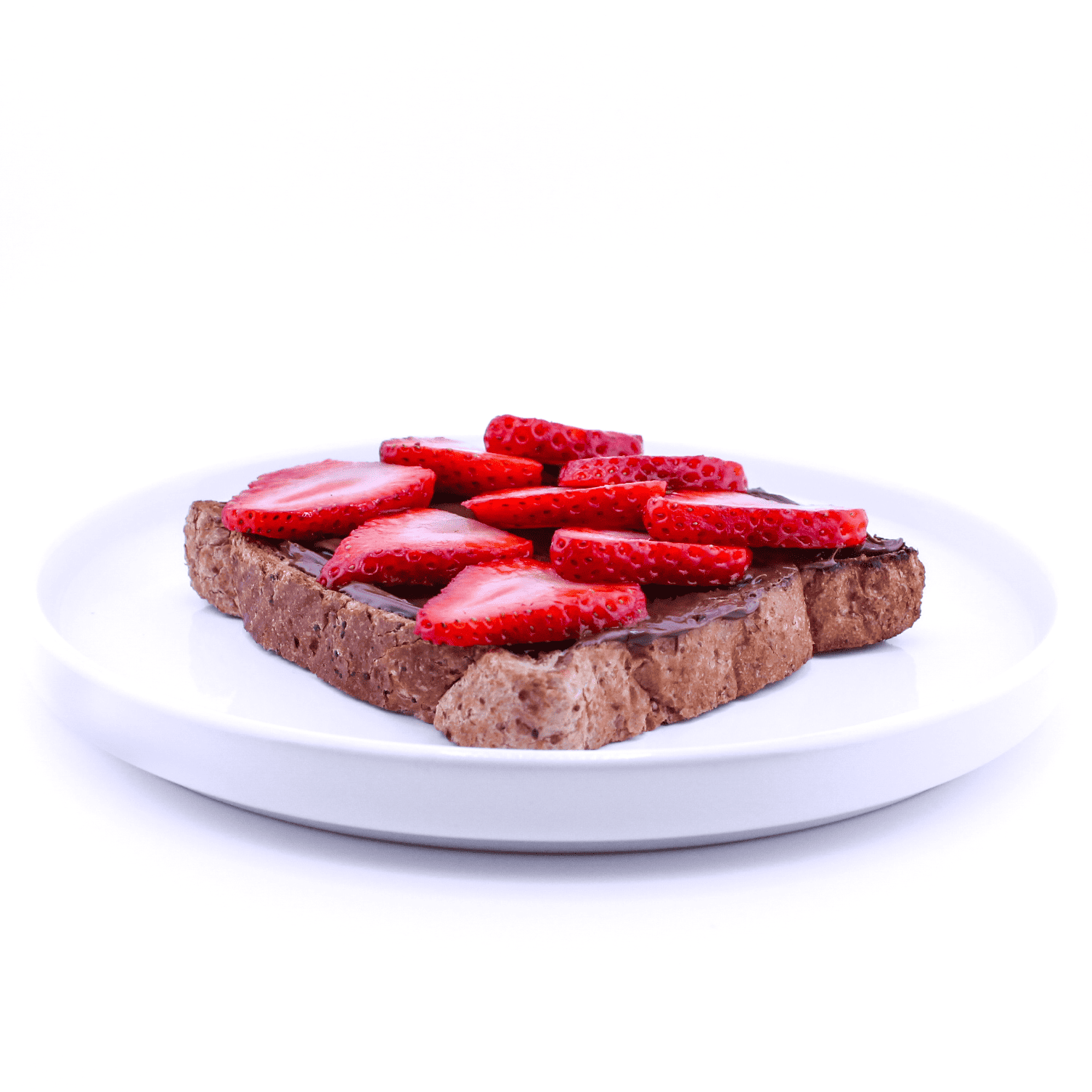 Nutella Toast- Nutella hazelnut spread, strawberry slices on toasted honey wheat, Contains Nuts, Vegetarian